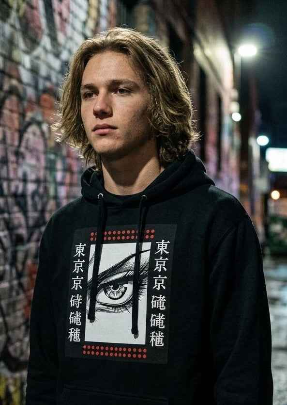 Tokyo Samurai Eye Hoodie — Streetwear with Focus