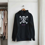 Monkey Bones - One Piece-Inspired Hoodie   Japanese script says "Monkey Bones"