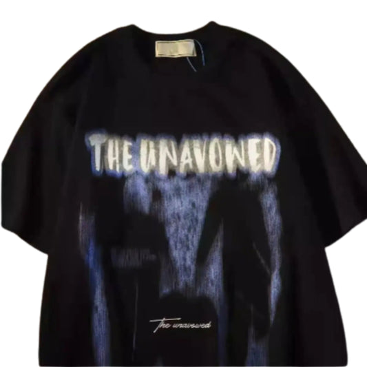 Heavyweight Cotton Streetwear Graphic T-Shirt with Bold Typography Artwork and Relaxed Fit