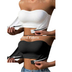 2-Piece Strapless Bandeau Bra Set with Front Hook Closure, Removable Pads and Ruffled Edge Detail