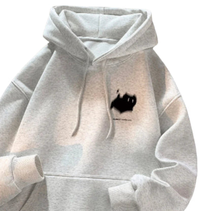 Women's Relaxed Graphic Pullover Hoodie Contemporary Streetwear Casual Layering Sweatshirt
