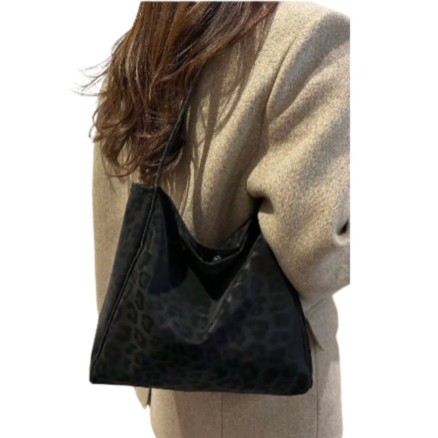 Large Capacity Printed Hobo Shoulder Bag with Relaxed Everyday Shape