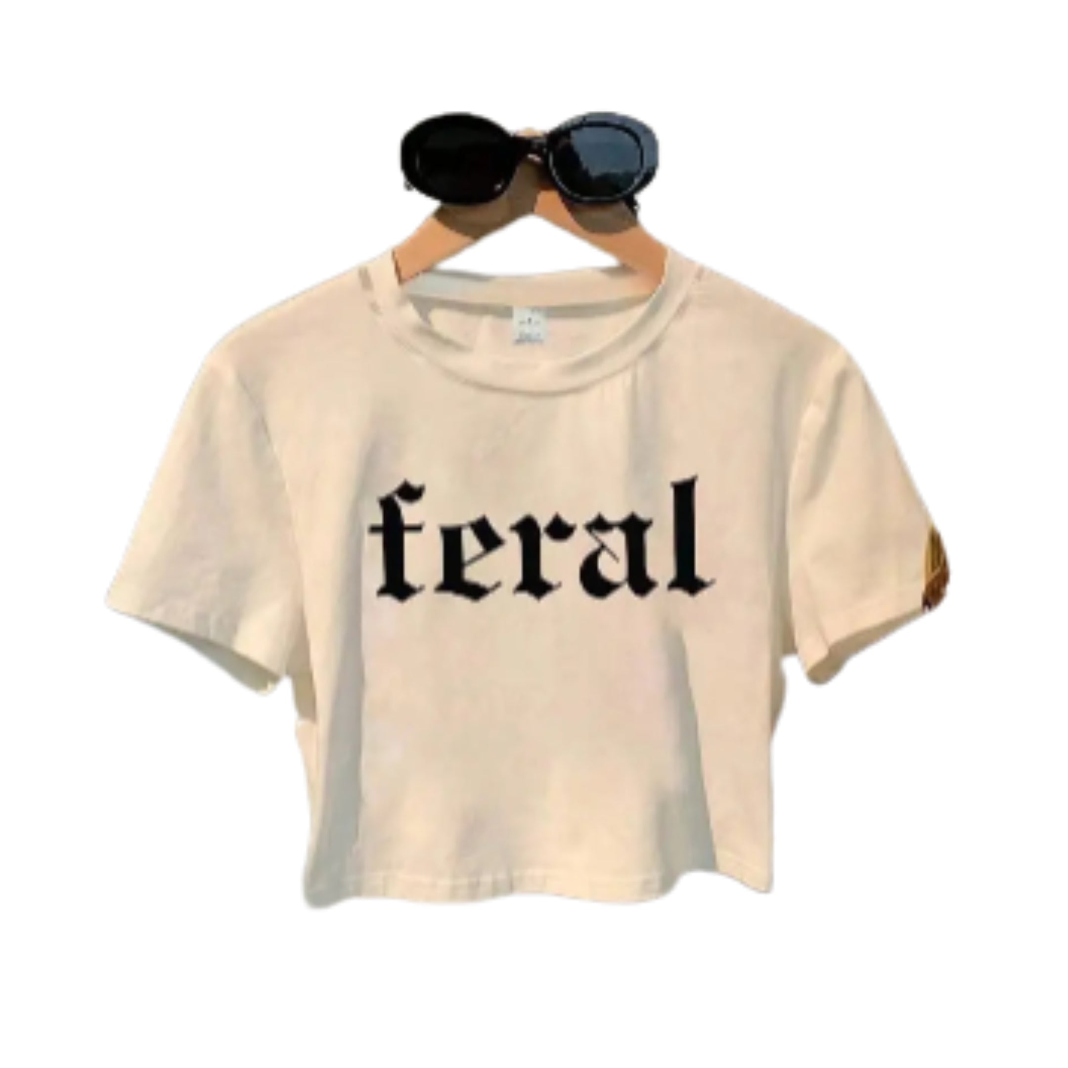 Gothic Typography Cropped Tee with Relaxed Fit and Streetwear Appeal
