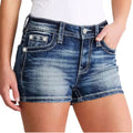 Women's High Waist Slim Fit Denim Style Shorts with Classic Everyday Casual Silhouette