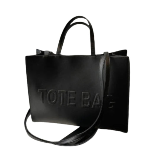 Minimal Faux Leather Tote Shoulder Bag with Structured Everyday Design