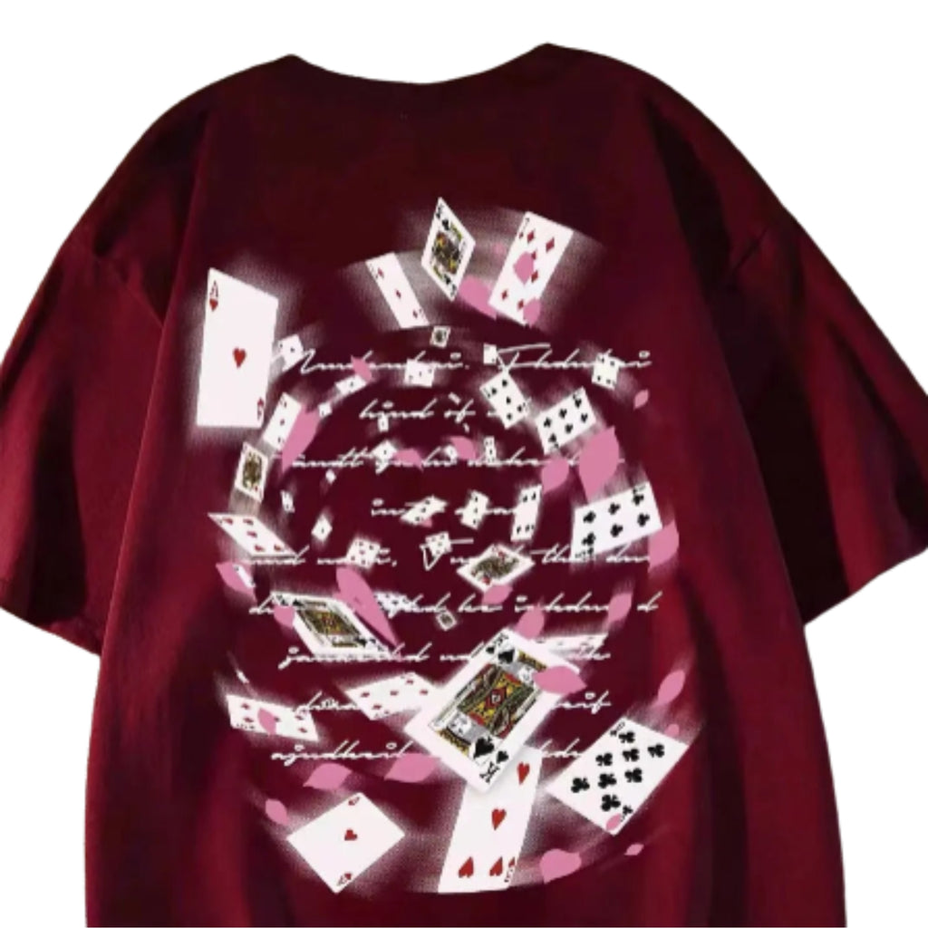 Oversized Geometric Graphic Cotton T-Shirt with Abstract Streetwear Artwork Design