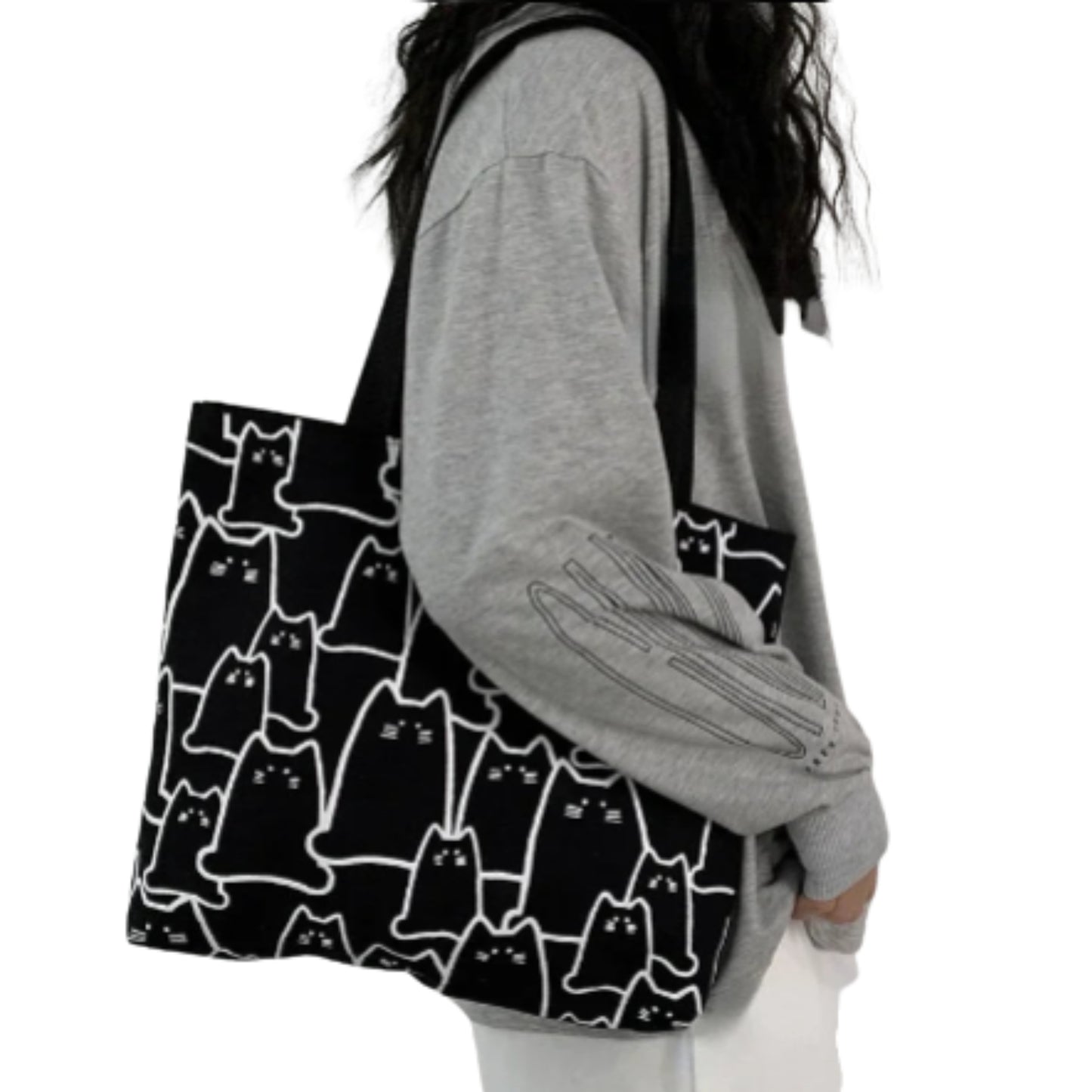 Graphic Print Everyday Tote Shoulder Bag with Structured Carry Design