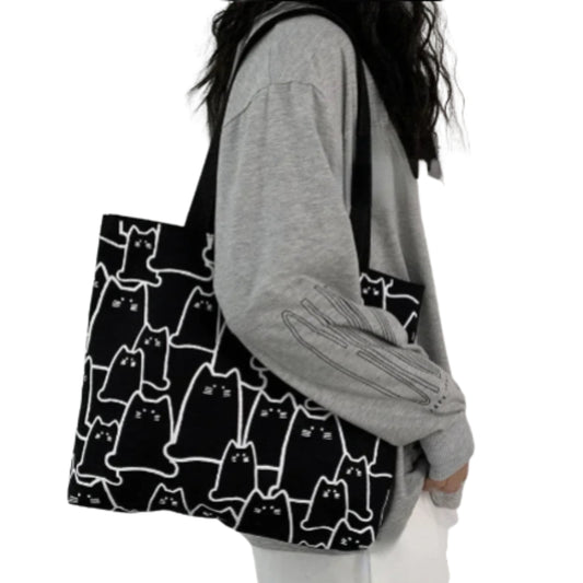 Graphic Print Everyday Tote Shoulder Bag with Structured Carry Design