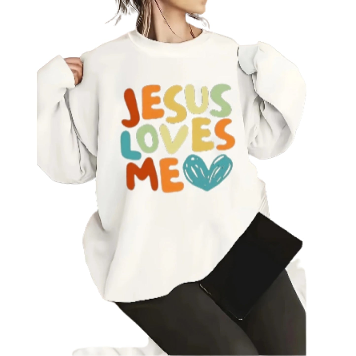 Women's Positive Graphic Crew Neck Sweatshirt for Relaxed Casual Everyday Streetwear Fashion