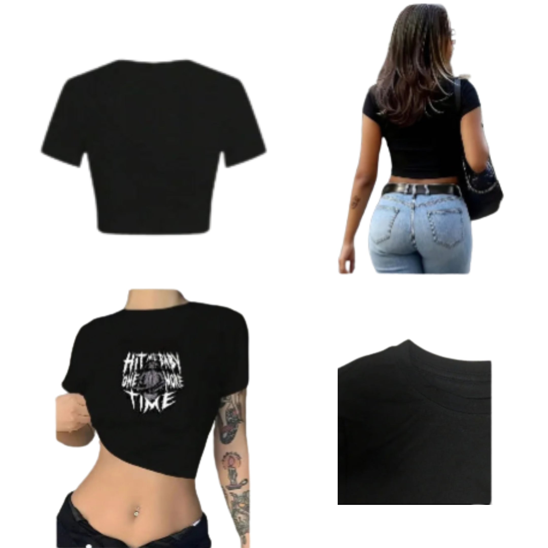 Alternative Graphic Crop Tee with Dark Artwork and Streetwear Inspired Fit