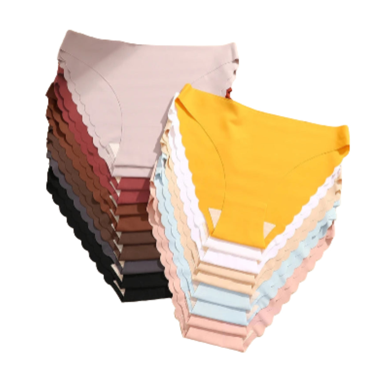 20-Piece Seamless Wave-Edge Panty Set in Assorted Colors